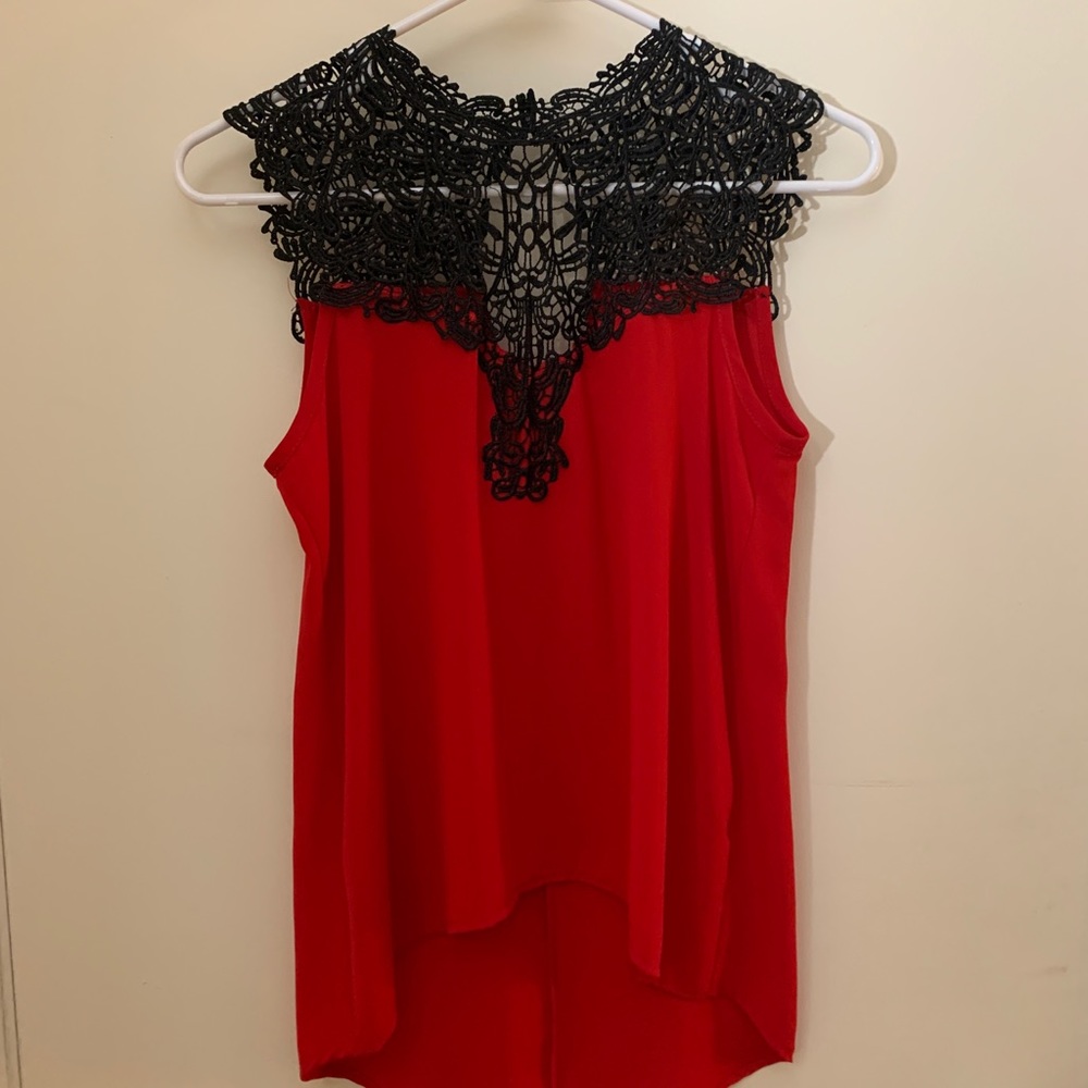 Red & Black Lace Blouse. Women’s S.